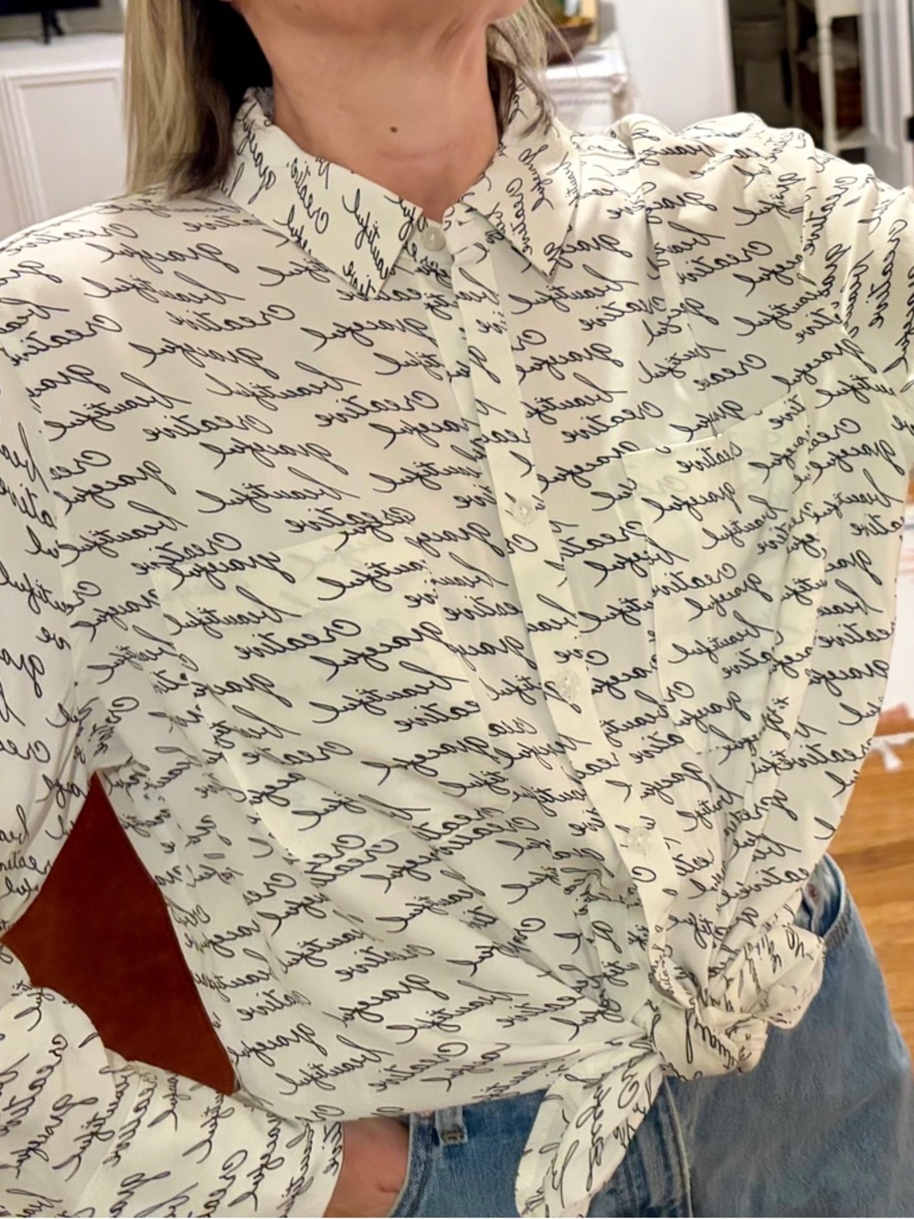Chico's Black and White Blouse